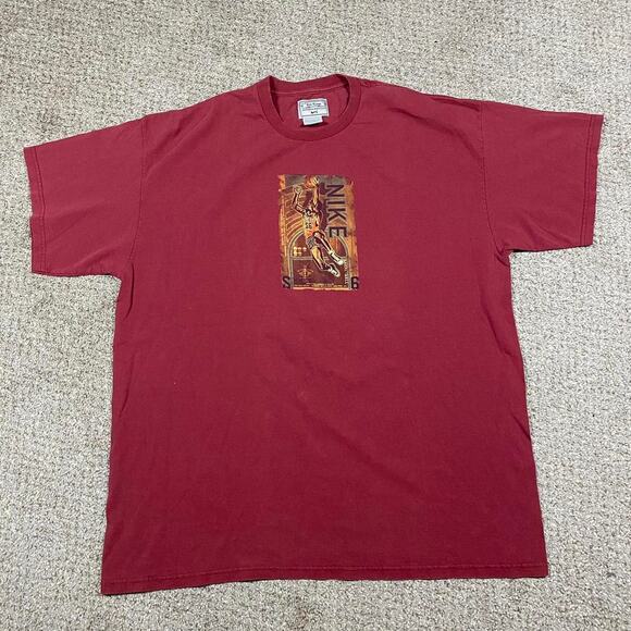 VTG Nike Shirt Mens XXL Red Heritage Basketball Y2K USA Red Streetwear USA - Picture 1 of 4